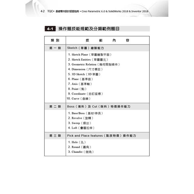 TQC+ 基礎零件設計認證指南 Creo Parametric 6.0 & SolidWorks 2018 & Inventor 2018 TQC+ 基礎零件設計認證指南 Creo Parametric 6.0 & SolidWorks 2018 & Inventor 2018