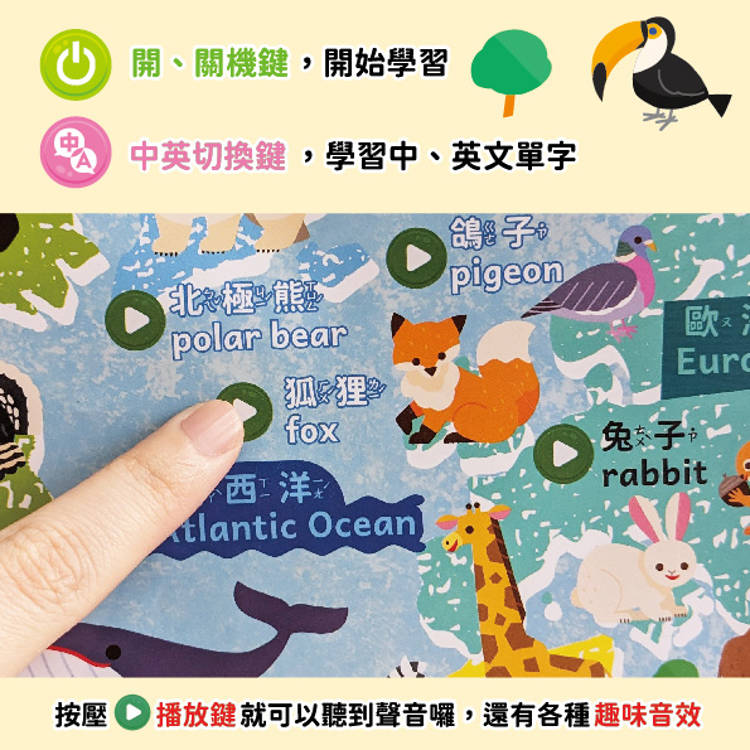 奇妙的動物100種有聲掛圖:台灣+世界動物大全(雙面+中英文單字2合1 ) 奇妙的動物100種有聲掛圖:台灣+世界動物大全(雙面+中英文單字2合1 )