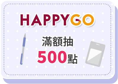HAPPY GO滿額抽500點