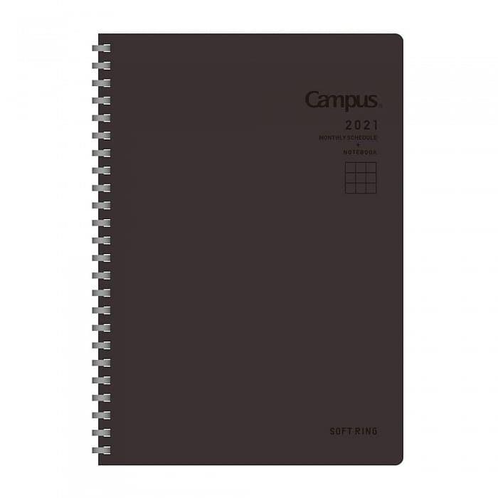 2021年【KOKUYO】Campus軟線圈月間手帳筆記本B6黑