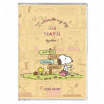 2024月間手帳A6-史努比/旅行/APJ