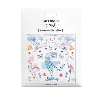 Paperself刺青貼紙-虎之鶴 Tiger & Crane