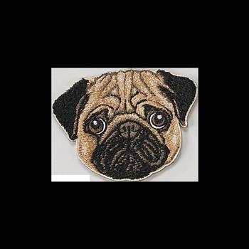 刺繡貼紙卡片- 巴哥