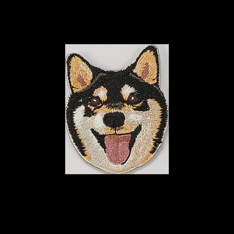 刺繡貼紙卡片- 黑柴犬 - 黑柴犬