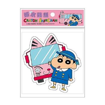蠟筆小新 防水貼紙-校車