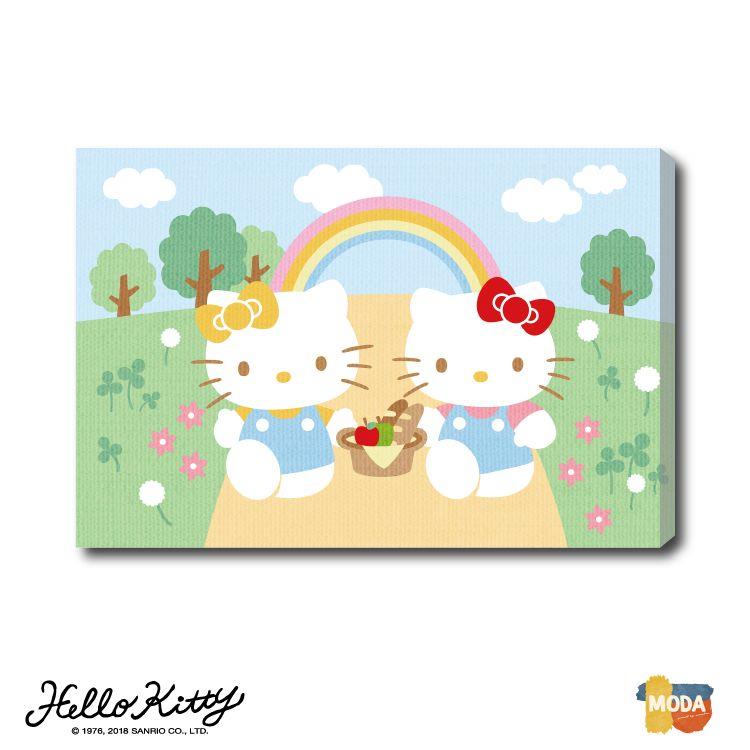 MODA DIY數字油畫－三麗鷗－Hello Kitty &Mimmy彩虹野餐