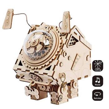 Robotime AM480 西摩兒 Seymour DIY木質音樂盒 3D立體拼圖【金石堂、博客來熱銷】