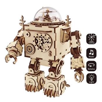 Robotime AM601 機器人 Orpheus DIY木質音樂盒 3D立體拼圖【金石堂、博客來熱銷】