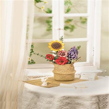 ROB/立體木製組裝模型 木藝繁花組合花束 TW01H 159