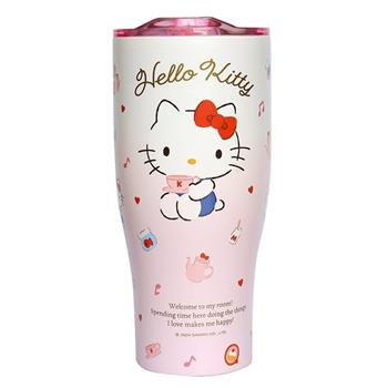 SANRIO三麗鷗不鏽鋼真空酷樂杯 冰霸杯900ml-HELLO KITTY點心