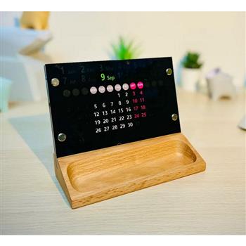 O'day 萬年桌曆設計新模式原木盒款黑色週一起使款