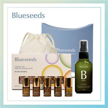 【Blueseeds】日常舒活禮盒組 (滾珠精油5支+女王精油噴霧+收納袋)