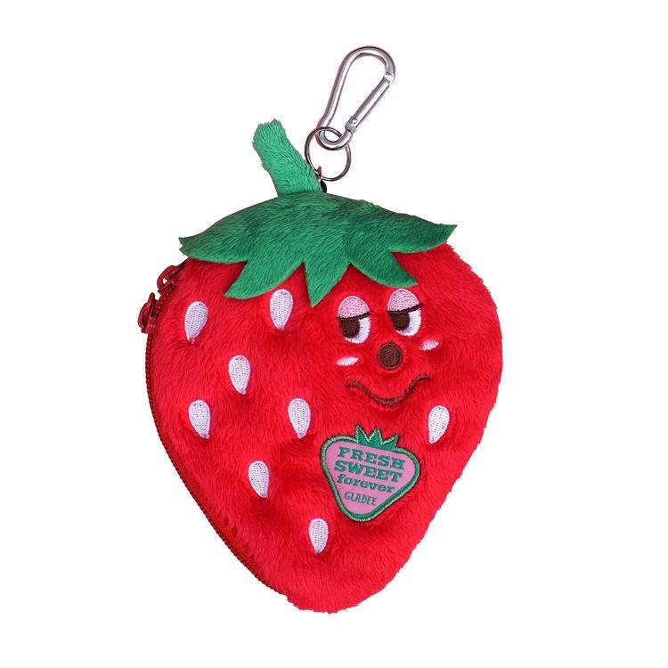 Gladee草莓造型悠遊卡拉鍊零錢包（新款）
