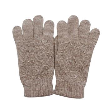 【2023秋冬】素色V紋針織指洞手套-海沙褐