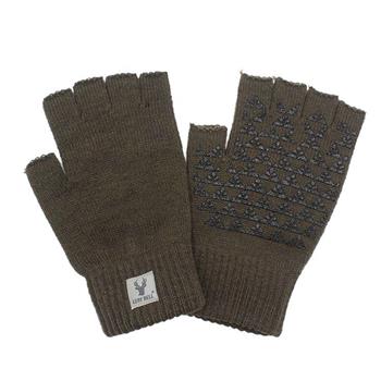 【2023秋冬】CB男皮標素色半指止滑手套-軍綠