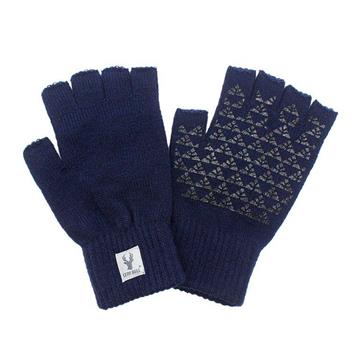 【2023秋冬】CB男皮標素色半指止滑手套-丈青