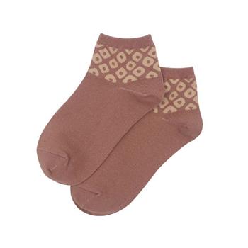 四季和柄鹿子棉襪巧克力22-26cm