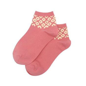 四季和柄鹿子棉襪粉22-26cm