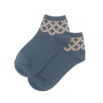 四季和柄七寶棉襪丈青22-26cm