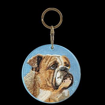 Emjour雙面刺繡吊飾 - 英國鬥牛犬