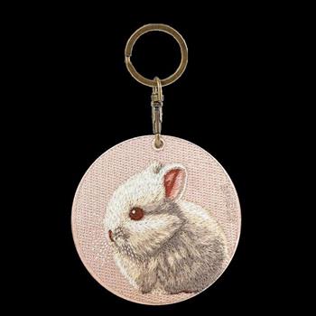 Emjour雙面刺繡吊飾 - 荷蘭侏儒兔