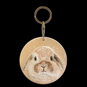 Emjour雙面刺繡吊飾-垂耳兔