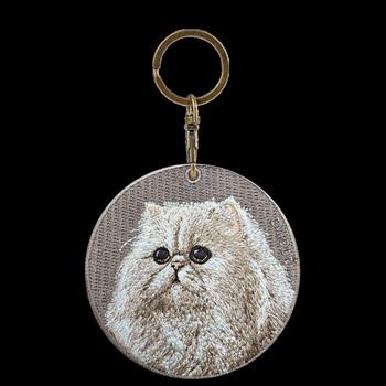 雙面刺繡吊飾-波斯貓