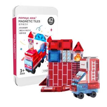 【mamayo】迷你磁力片-小小消防車(42pcs)
