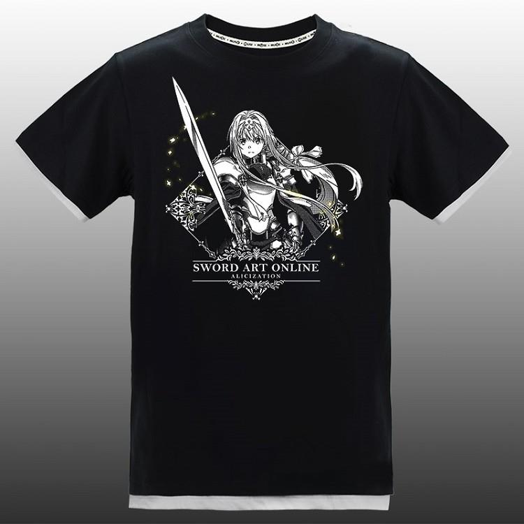 刀劍神域Ⅲ－拼接潮流T－shirt（假兩件）（愛麗絲）M