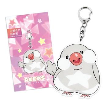 鑰匙圈(大壓克力)-文鳥小嗶A款(小嗶)