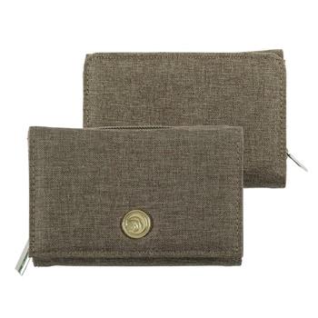 金屬造型扣式短夾(雪花布)-莉可麗絲A款(校徽)