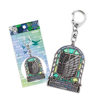 彩繪玻璃風鑰匙圈-進擊的巨人A款(調查兵團)