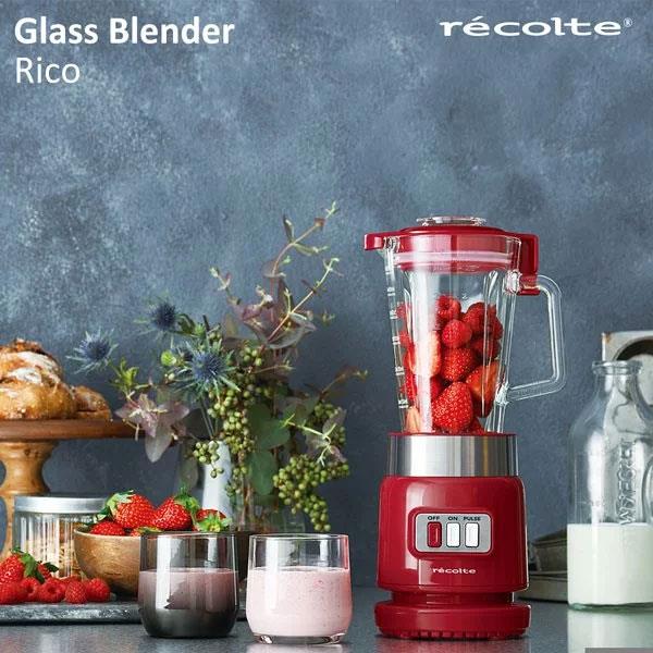 recolte日本麗克特 Glass Blender Rico耐熱果汁機 經典紅
