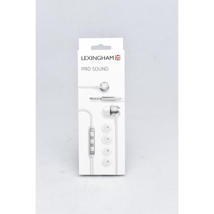 【Lexingham 】立體聲 金屬質感 入耳式線控耳機－銀色 L5230