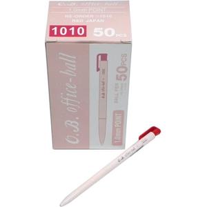 OB#1010自動原子筆1.0盒裝50支-紅【金石堂、博客來熱銷】