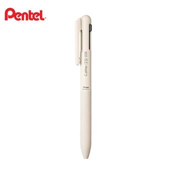 PENTEL靜暮三用輕油性筆0.35米色桿