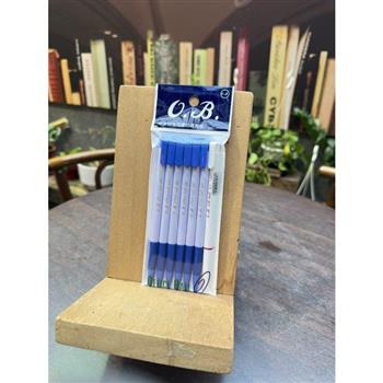 OB 6入自動原子(藍色) 筆#100-6P附贈品