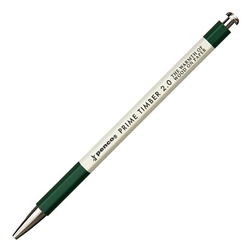 【HIGHTIDE】Penco 2mm金屬復古原木自動鉛筆－白