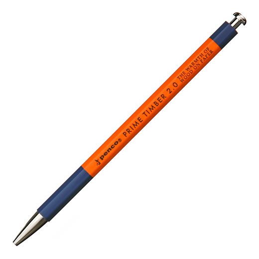 【HIGHTIDE】Penco 2mm金屬復古原木自動鉛筆－橘