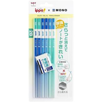 ippo x MONO兒童六角鉛筆組2B藍綠色【金石堂、博客來熱銷】