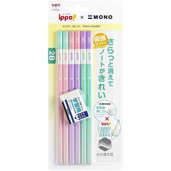 ippo x MONO 兒童六角鉛筆組2B粉紫色【金石堂、博客來熱銷】