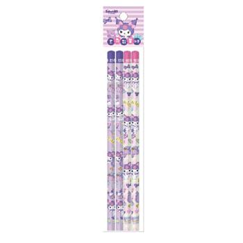 (特價)三麗鷗三角鉛筆HB-4入_酷洛米(紫色)
