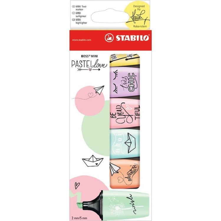 【STABILO】德國天鵝牌BOSS Mini 粉色系螢光筆/6色