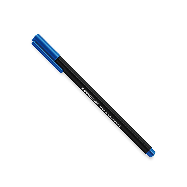 施德樓 三角細字油性筆0.3mm－藍