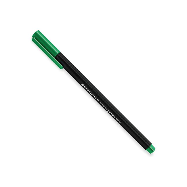 施德樓 三角細字油性筆0.3mm－綠