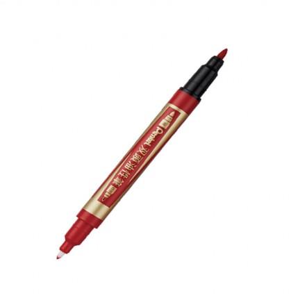 Pentel N75W雙頭油性筆（1.2&0.3mm）－紅