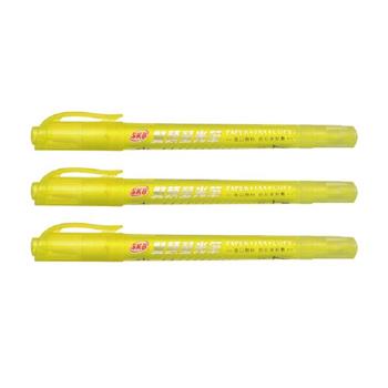 SKB IK-15 雙頭螢光筆-黃(3入)