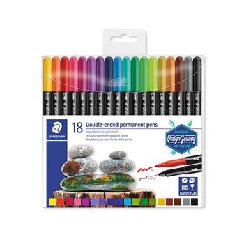 【STAEDTLER 施德樓】油性雙頭藝術筆18色