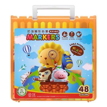 奶油獅   BLM-48色 透明盒彩色筆(桔)