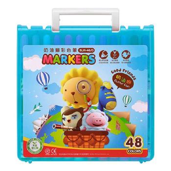 奶油獅  BLM-48色 透明盒彩色筆(藍)